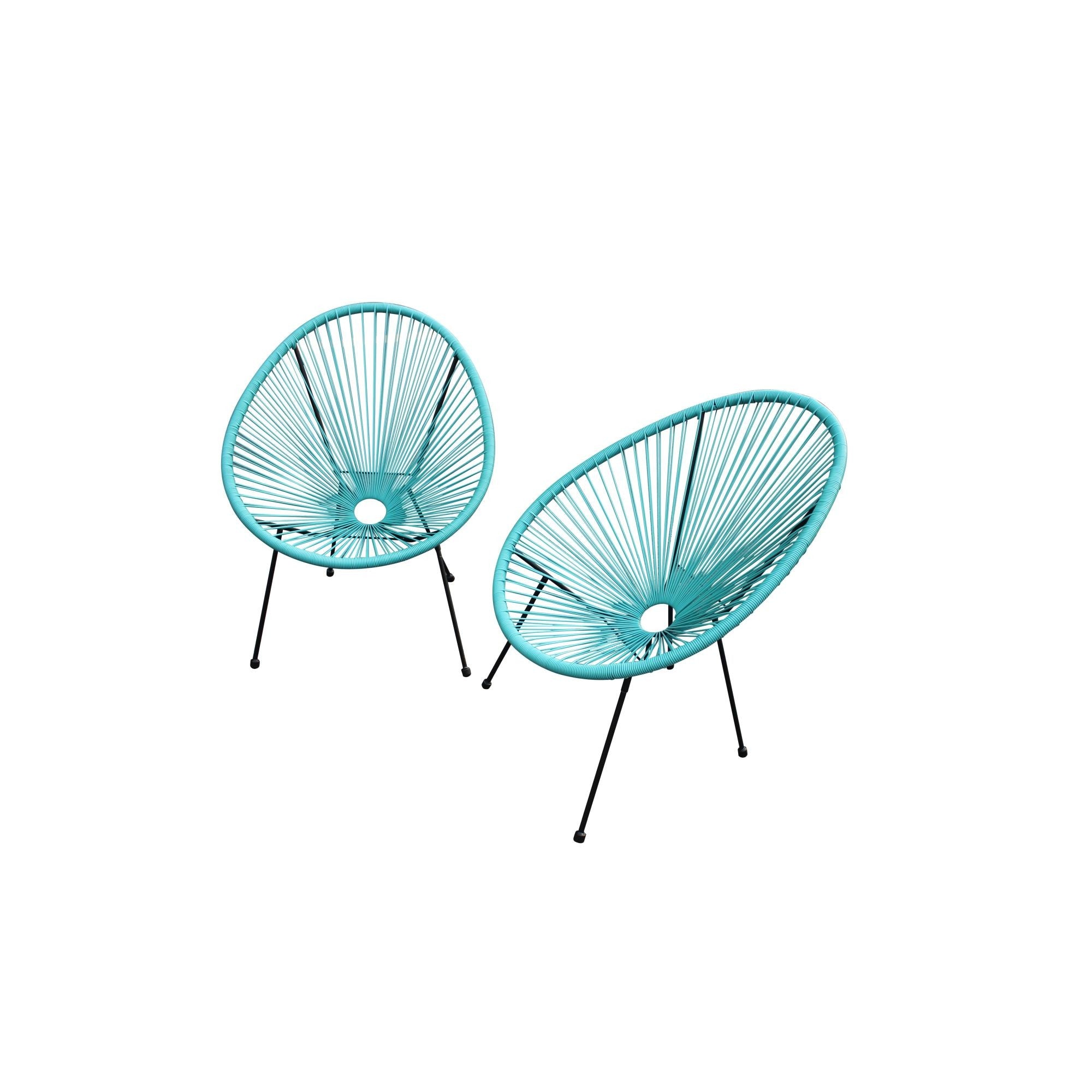 Set of Two Gray Mod Indoor Outdoor String Chairs