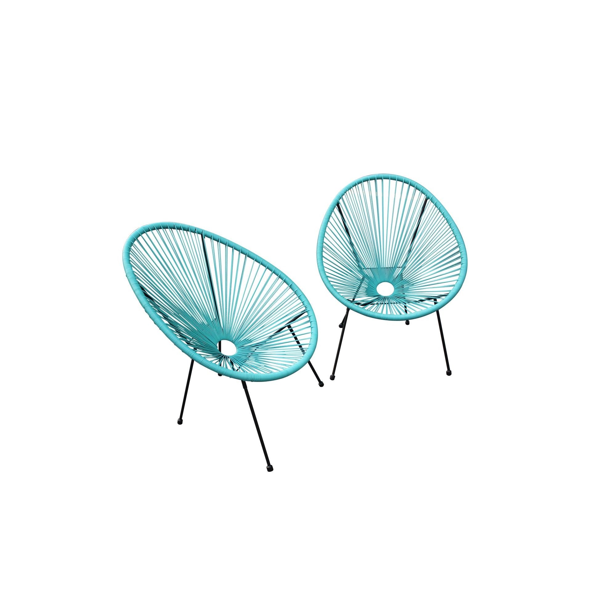 Set of Two Gray Mod Indoor Outdoor String Chairs