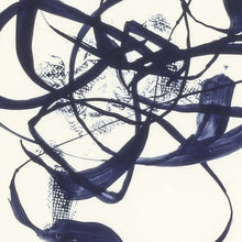 Indigo Abstract Ribbons Gold Picture Frame Print Wall Art