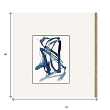 Set Of Three Blue Abstract Gold Frame Print Wall Art