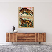 Set Of Two Concrete Jungle Cats Set Of 2 Framed Art Gold Picture Frame Print Wall Art