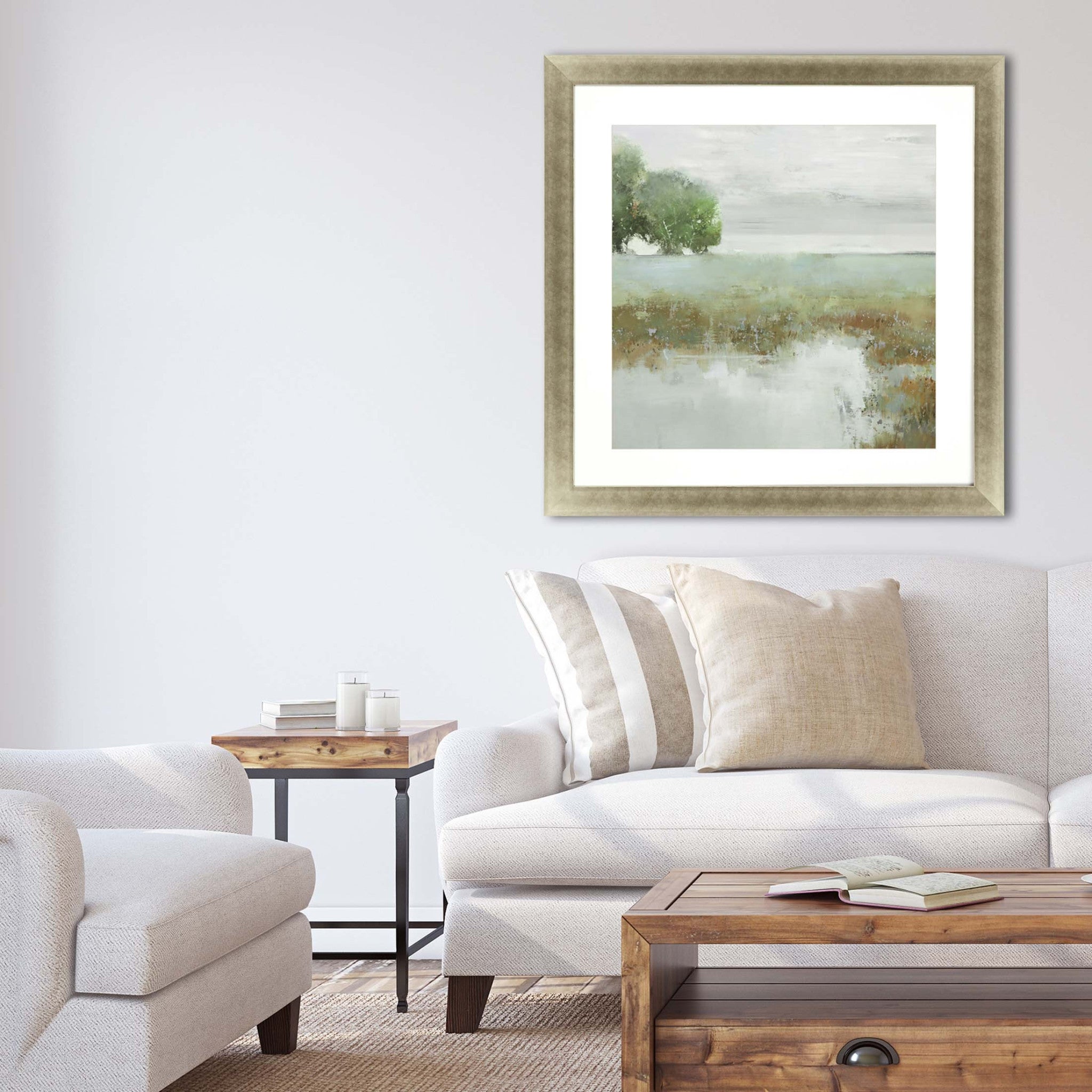 Trees And Creek I Framed Art Gold Picture Frame Print Wall Art