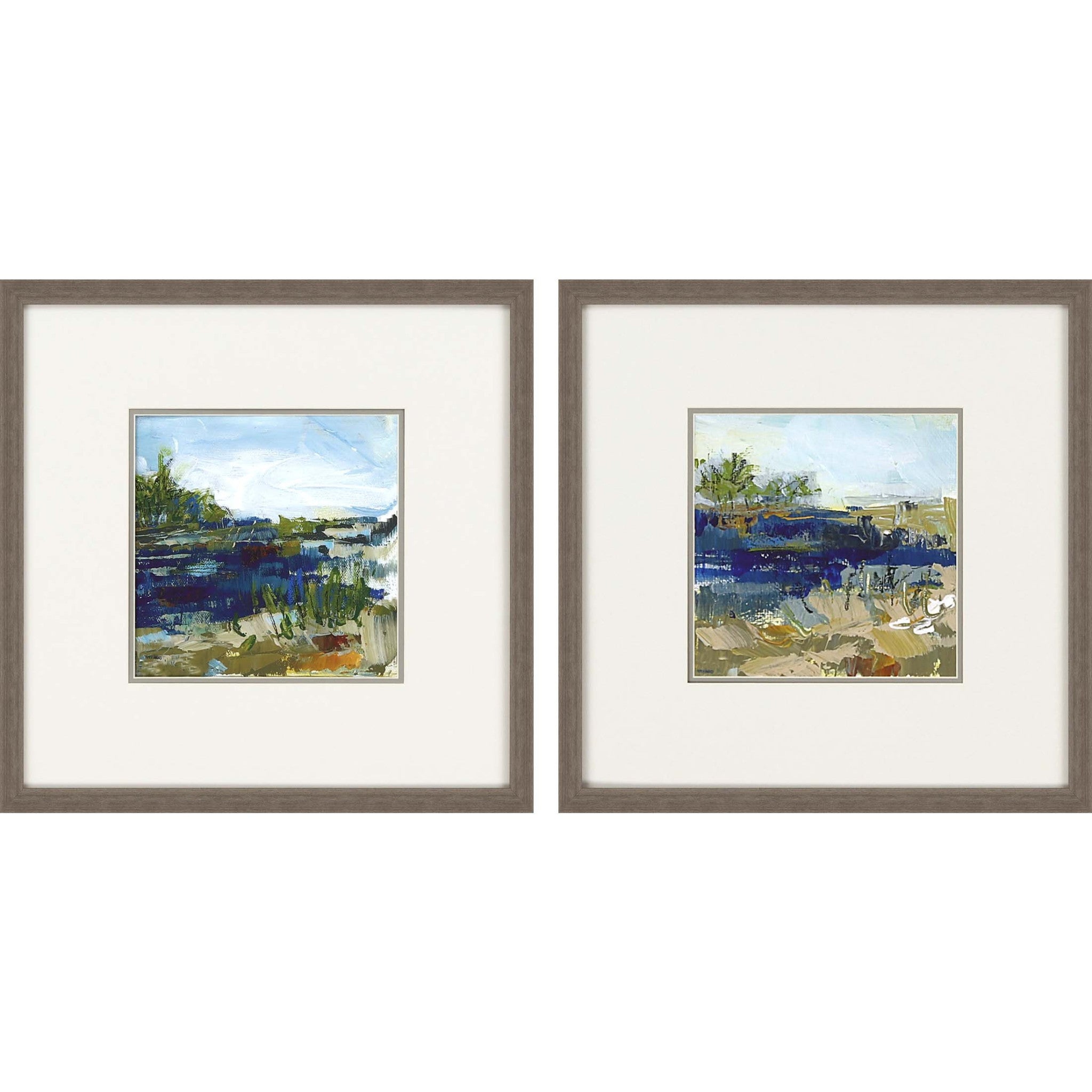 Set Of Two Coastal Sand Set Of 2 Framed Art Brown Picture Frame Print Wall Art