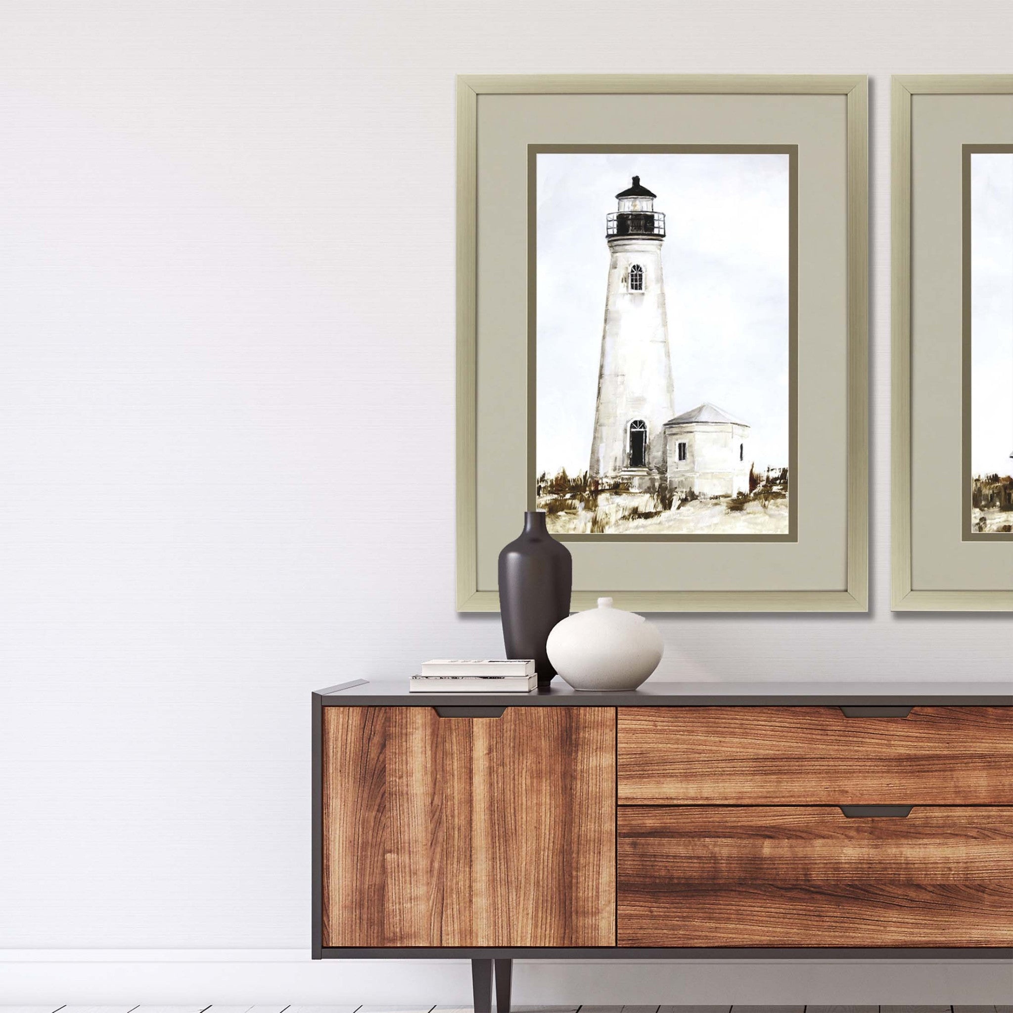 Rustic Lighthouse I Framed Art Silver Picture Frame Print Wall Art