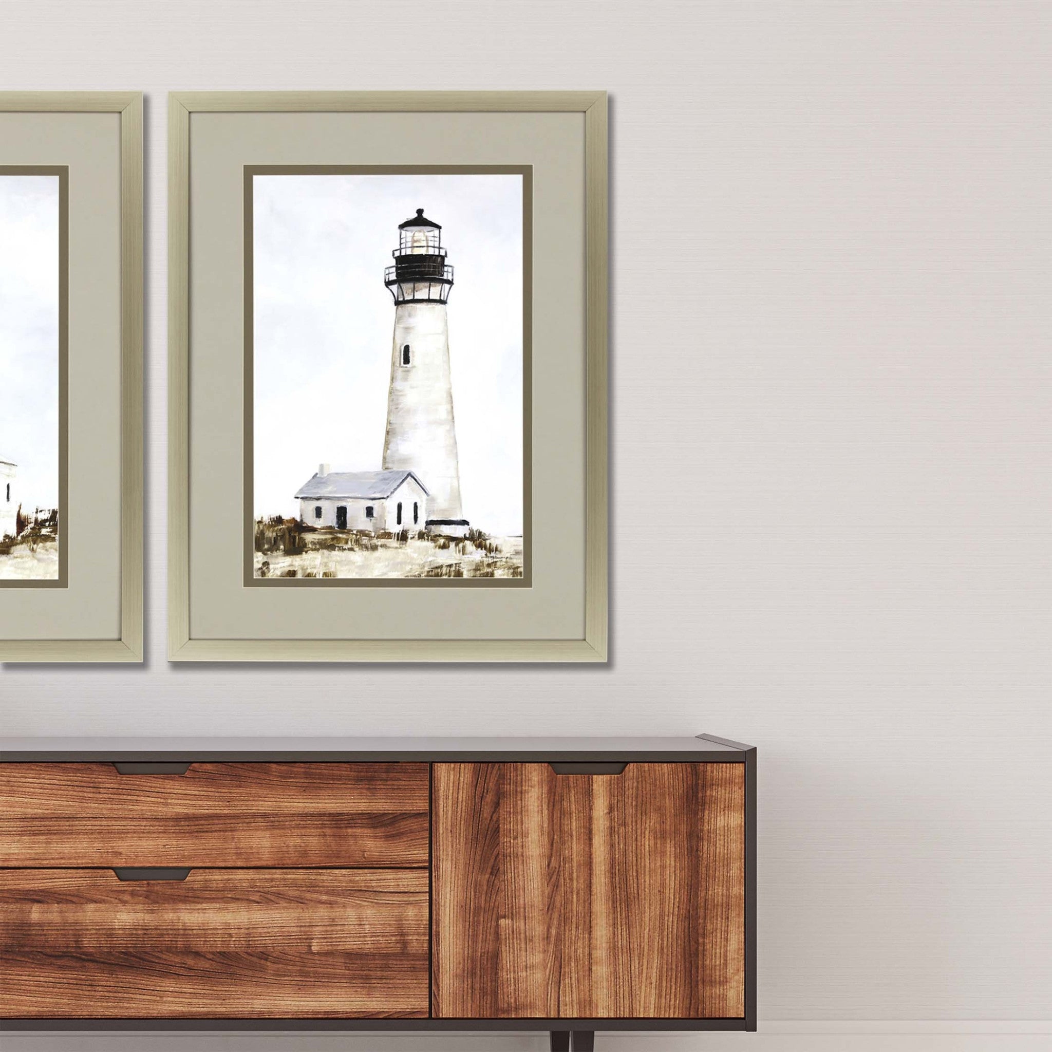 Rustic Lighthouse Ii Framed Art Silver Picture Frame Print Wall Art