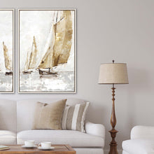 Golden Sails II Canvas White Floater Frame Large Wall Art
