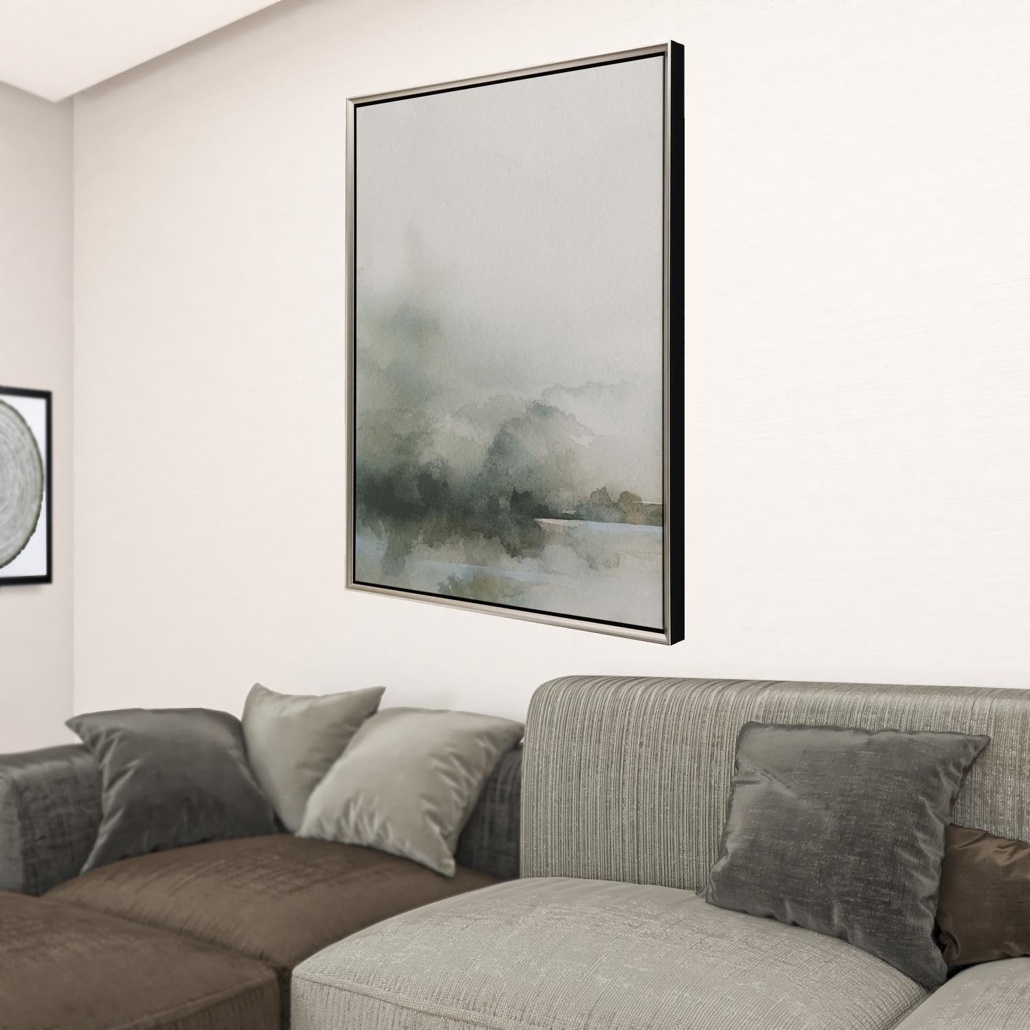 Heavy Fog I Canvas Silver Floater Frame Print Wall Art