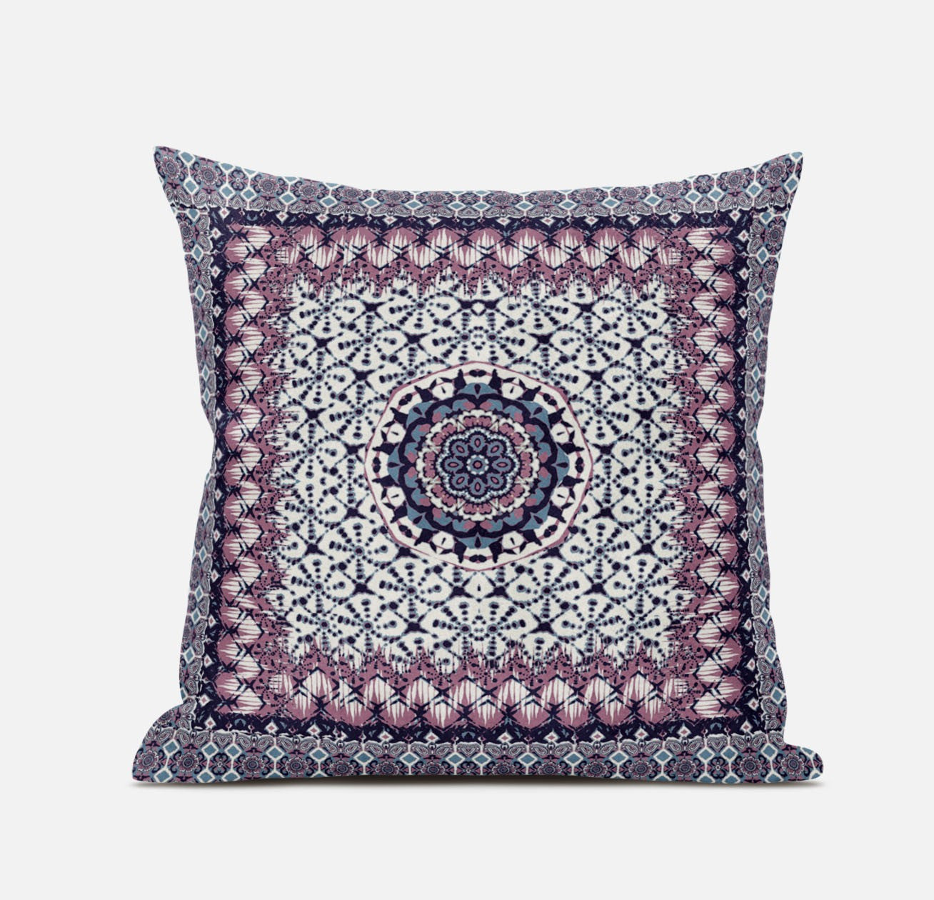 18" X 18" Gray Pink Floral Blown Seam Suede Throw Pillow