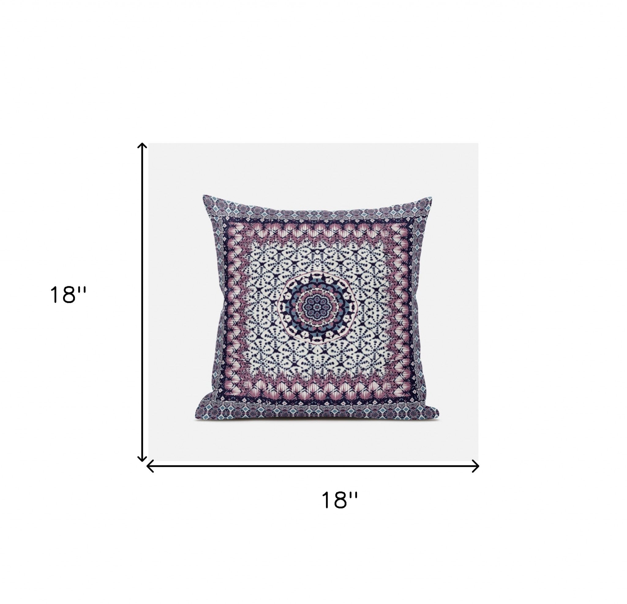 18" X 18" Gray Pink Floral Blown Seam Suede Throw Pillow