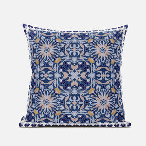 16" X 16" Muted Yellow Blown Seam Paisley Indoor Outdoor Throw Pillow