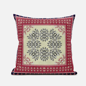 18" X 18" Muted Pink Grey Geometric Blown Seam Suede Throw Pillow