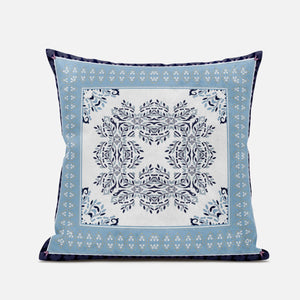 16" X 16" Light White Blown Seam Geometric Indoor Outdoor Throw Pillow