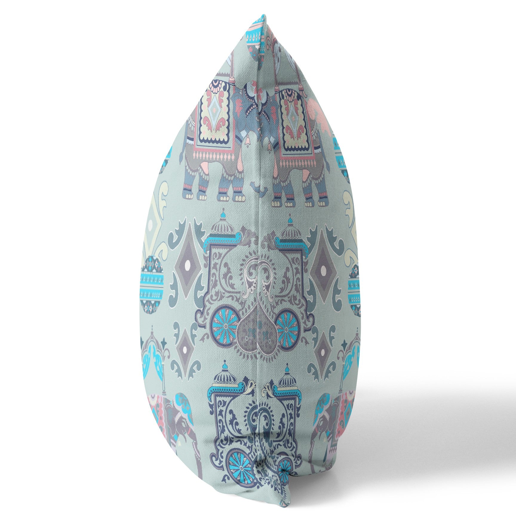 16" X 16" Gray And Pink Paisley Zippered Suede Throw Pillow