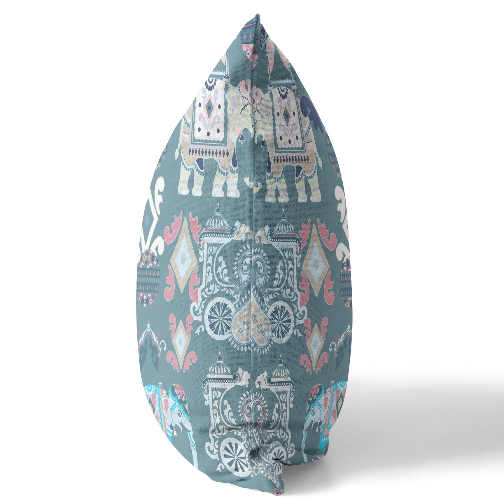 18" X 18" Gray And White Paisley Zippered Suede Throw Pillow