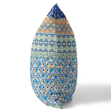 18” Navy Orange Patch Zippered Suede Throw Pillow