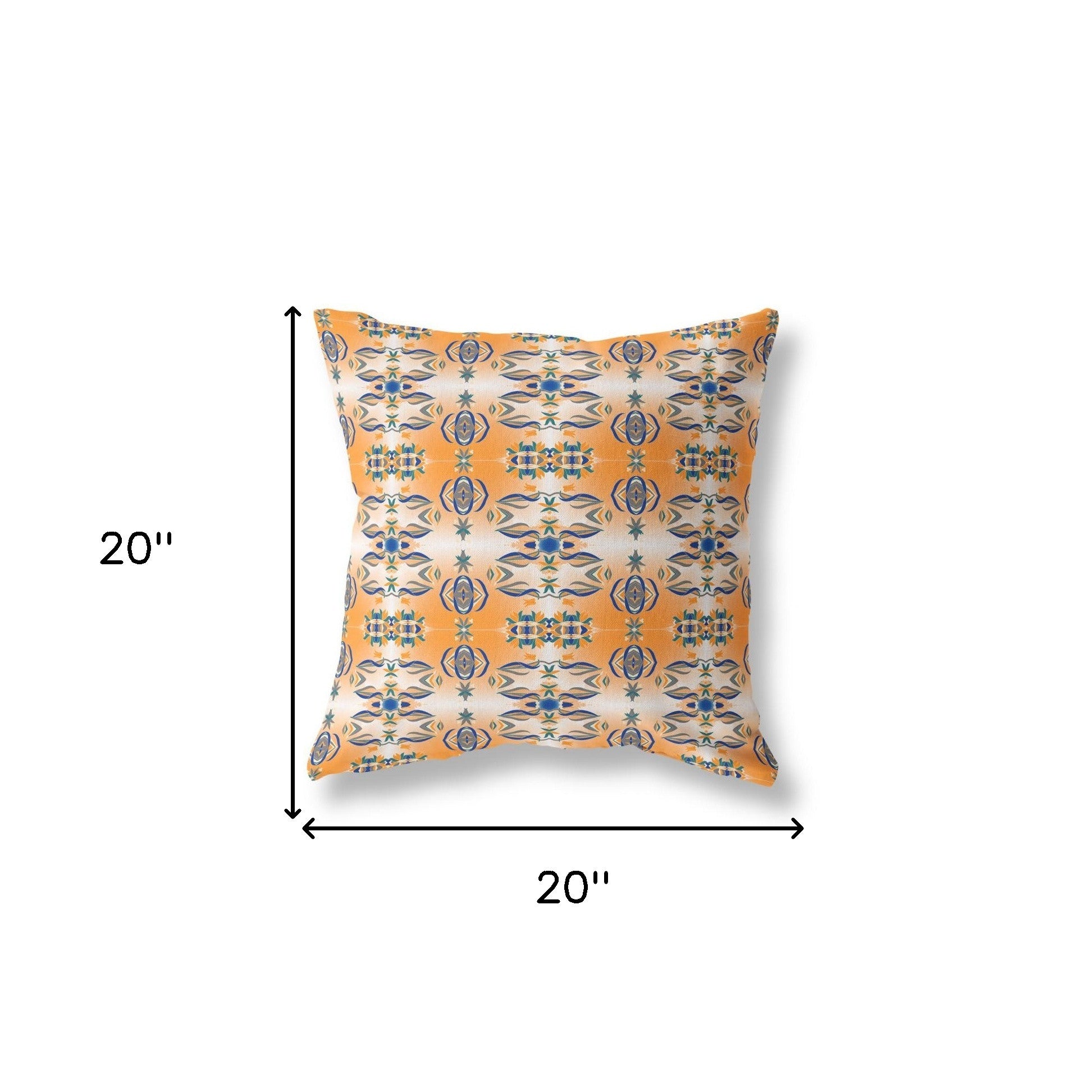 18" X 18" Orange And Gray Abstract Zippered Suede Throw Pillow