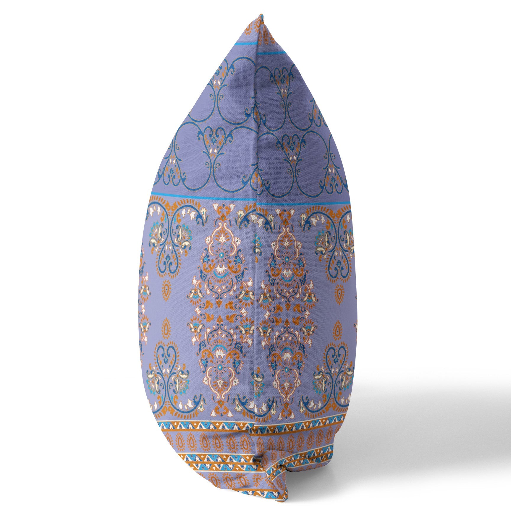 16" X 16" Purple And Blue Stencil Zippered Suede Throw Pillow