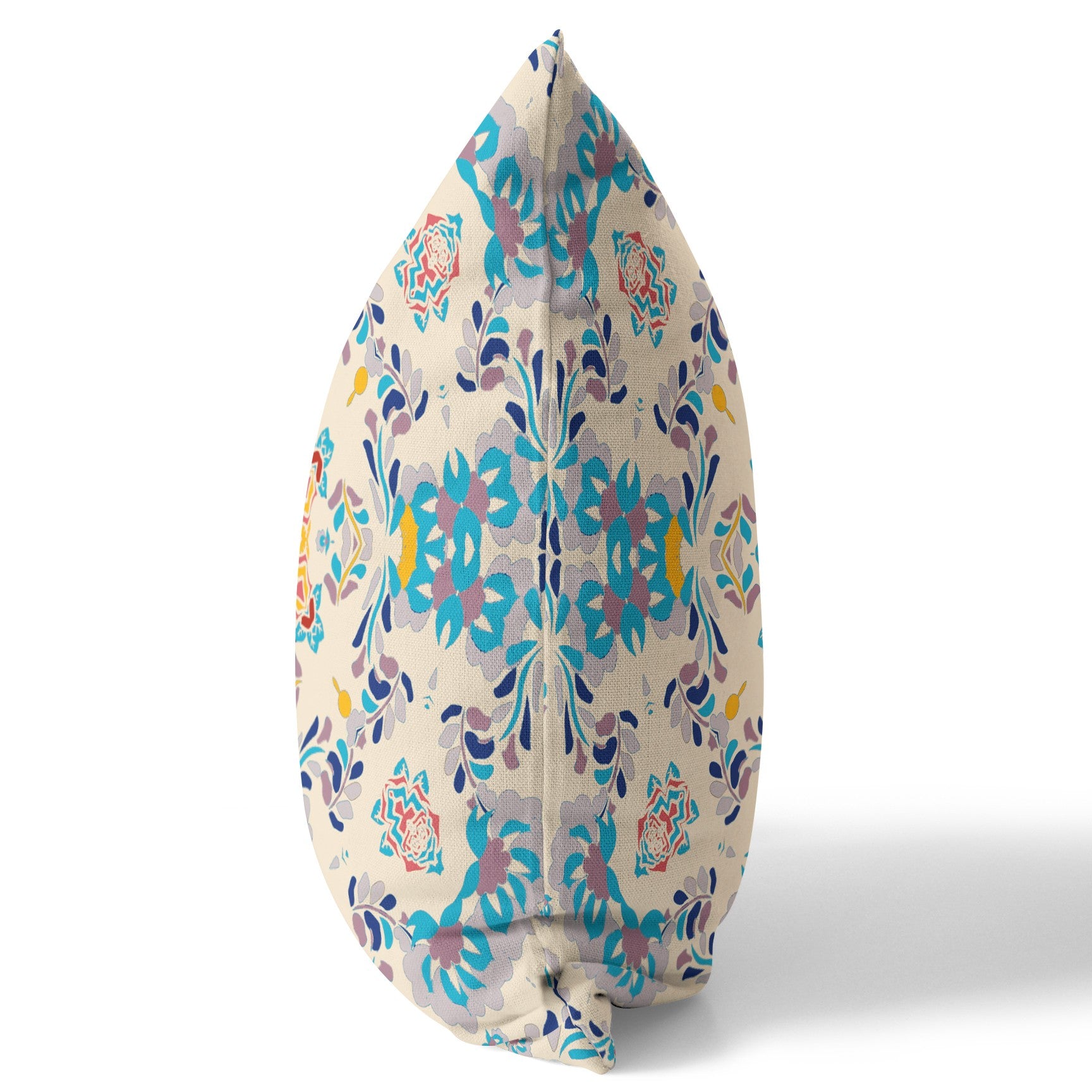 Cojín de gamuza con cremallera abstracto blanco y azul de 18 "X 18"