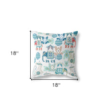 Cojín de gamuza con costura soplada Paisley azul y blanco de 18 