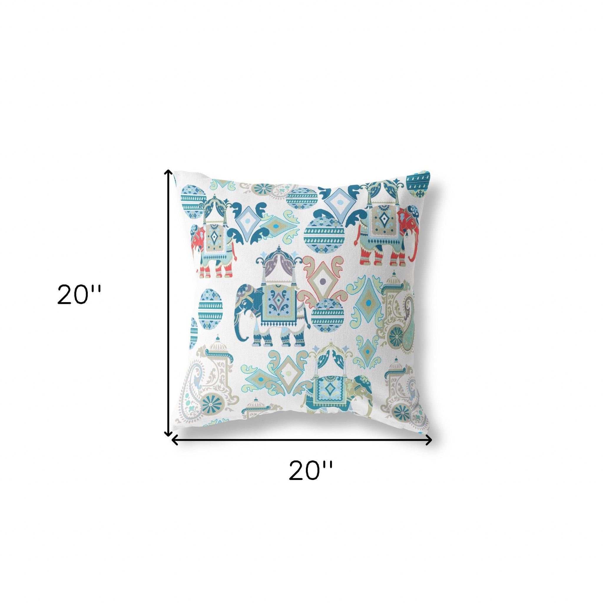 Cojín de gamuza con costura soplada Paisley azul y blanco de 18 "X 18"