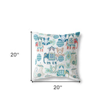 Cojín de gamuza con costura soplada Paisley azul y blanco de 18 