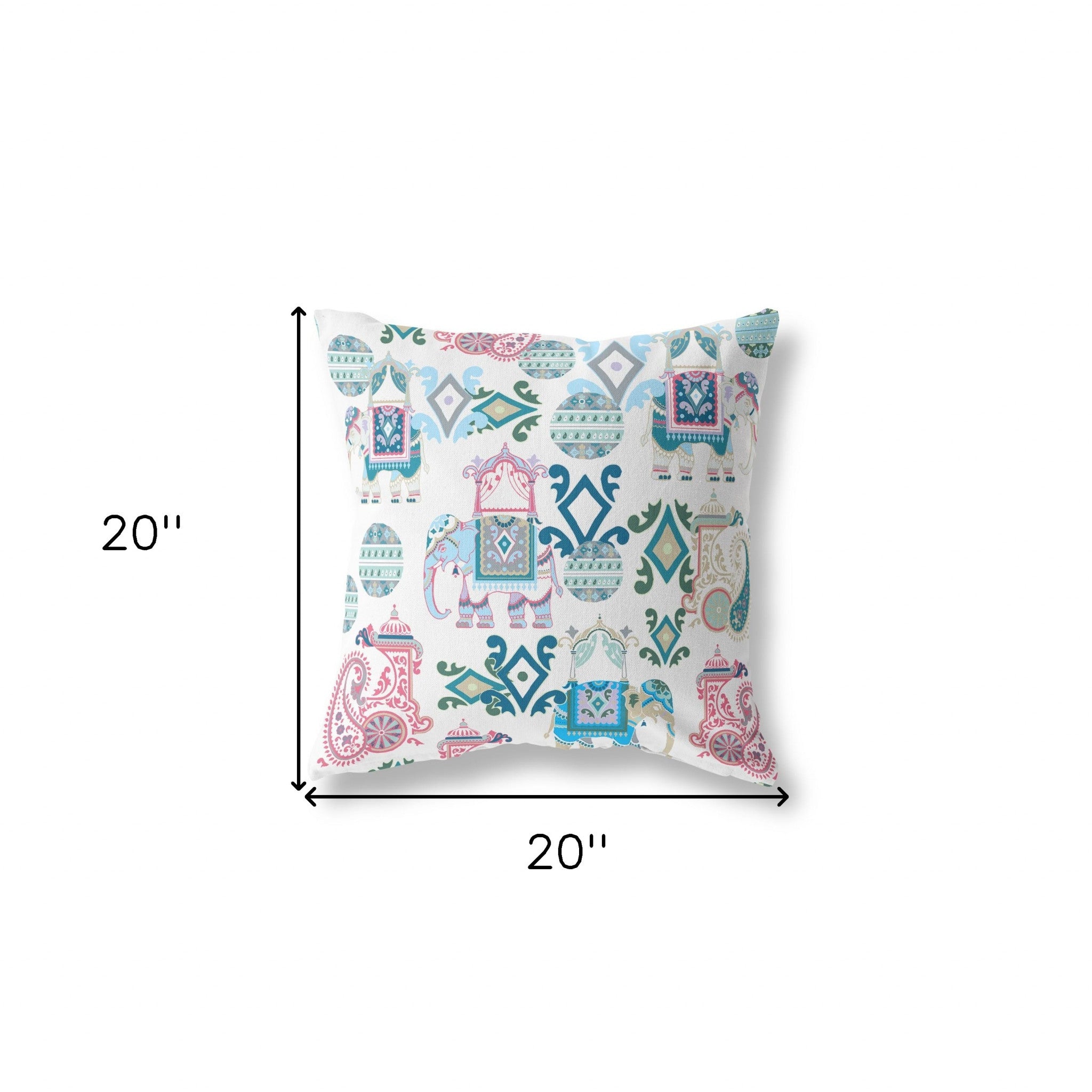 18" X 18" Pink And White Paisley Blown Seam Suede Throw Pillow