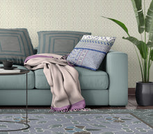 18” Blue Lavender Patch Blown & Closed Suede Throw Pillow