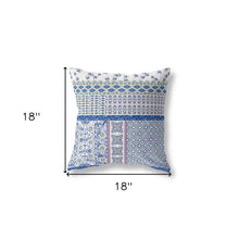 18” Blue Lavender Patch Blown & Closed Suede Throw Pillow