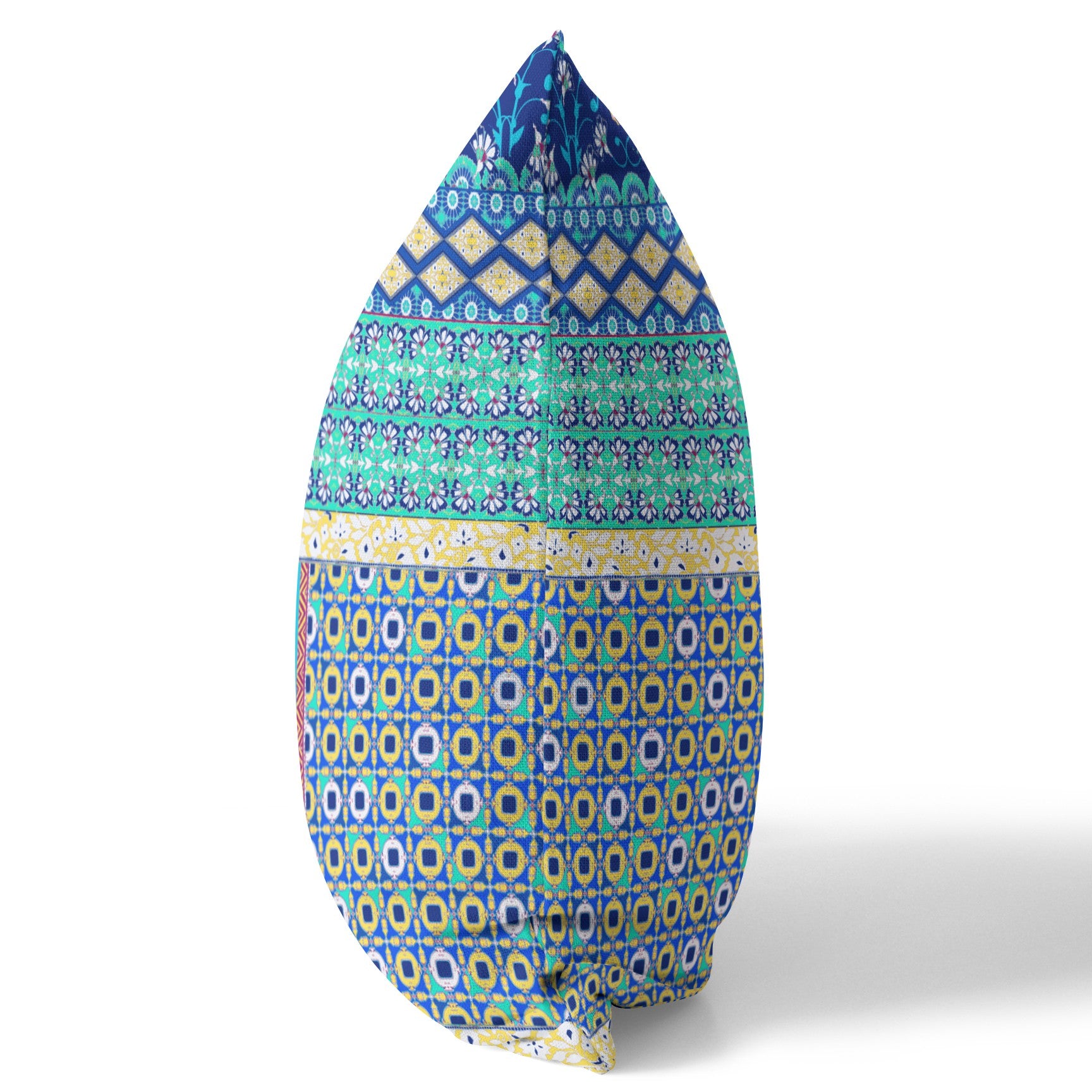 16 英寸海軍藍色貼片吹製封閉式絨面革抱枕