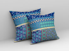 18” Navy Blue Patch Blown & Closed Suede Throw Pillow