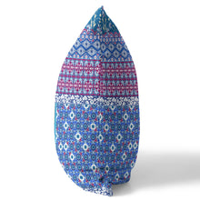 18” Navy Plum Patch Blown & Closed Suede Throw Pillow