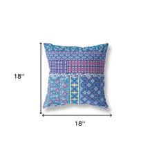 18” Navy Plum Patch Blown & Closed Suede Throw Pillow