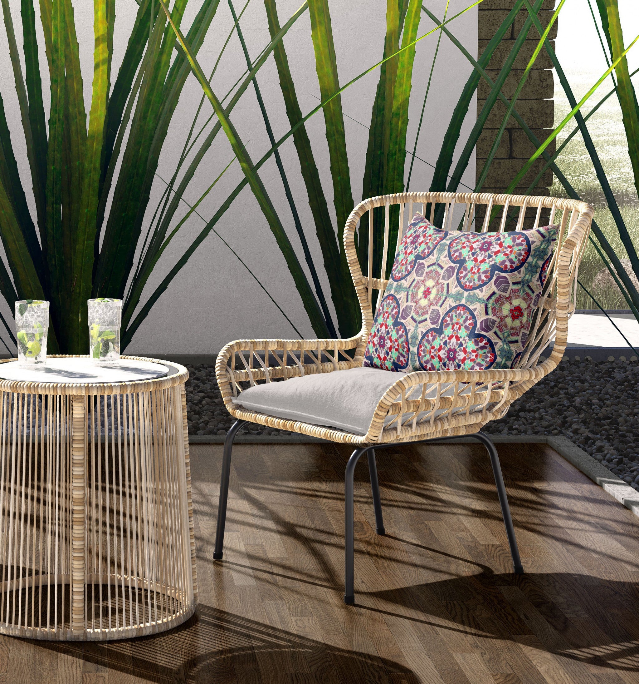 16" X 16" Mauve Zippered Geometric Indoor Outdoor Throw Pillow Cover & Insert