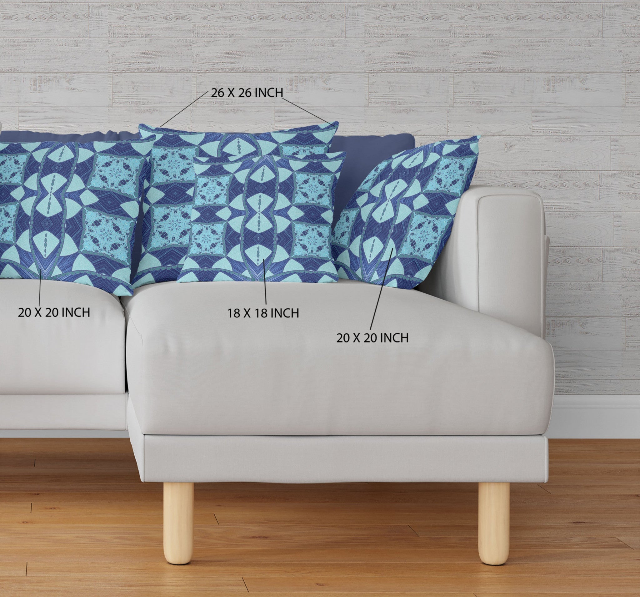 16"x16" Blue Sky Blue Zippered Suede Geometric Throw Pillow