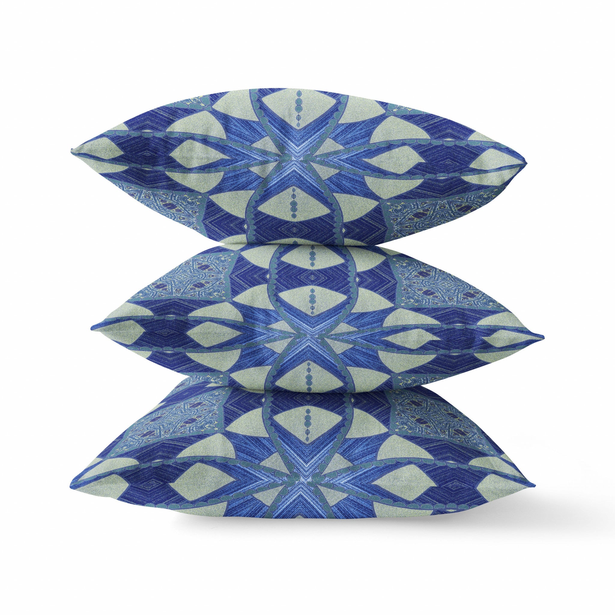 18"x18" Dark Muted Blue Zippered Suede Geometric Throw Pillow