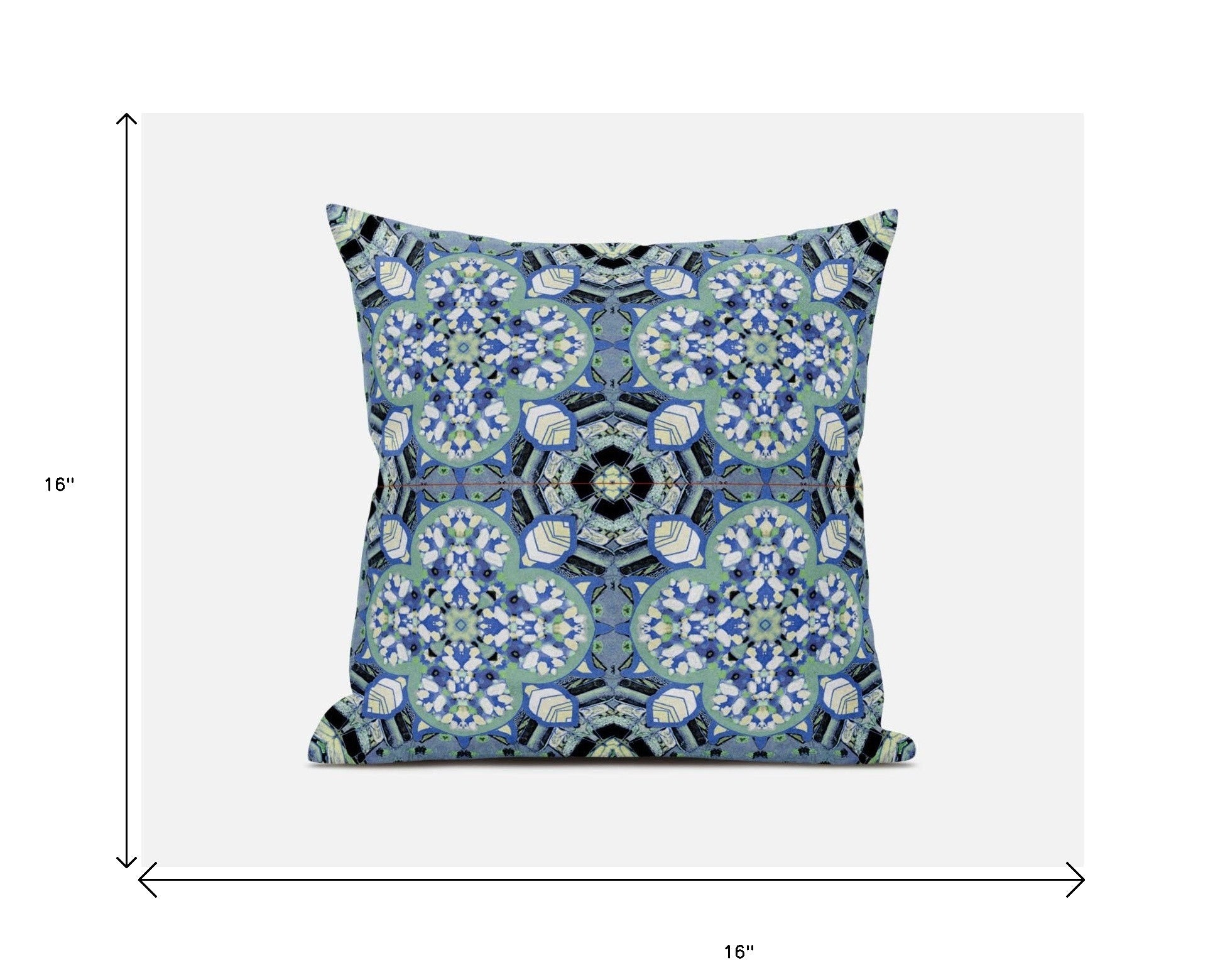 16” Sapphire White Cloverleaf Boho Zippered Suede Throw Pillow