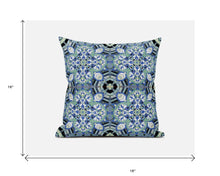 16” Sapphire White Cloverleaf Boho Zippered Suede Throw Pillow