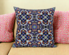 18” Gray Blue Cloverleaf Boho Zippered Suede Throw Pillow