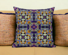 18” Purple Orange Cloverleaf Boho Suede Throw Pillow