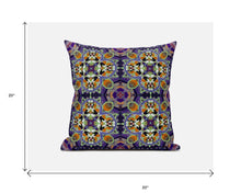 18” Purple Orange Cloverleaf Boho Suede Throw Pillow