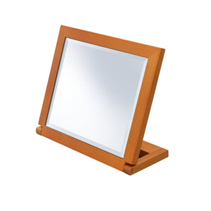 Walnut Finish Rectangle Adjustable Vanity Mirror
