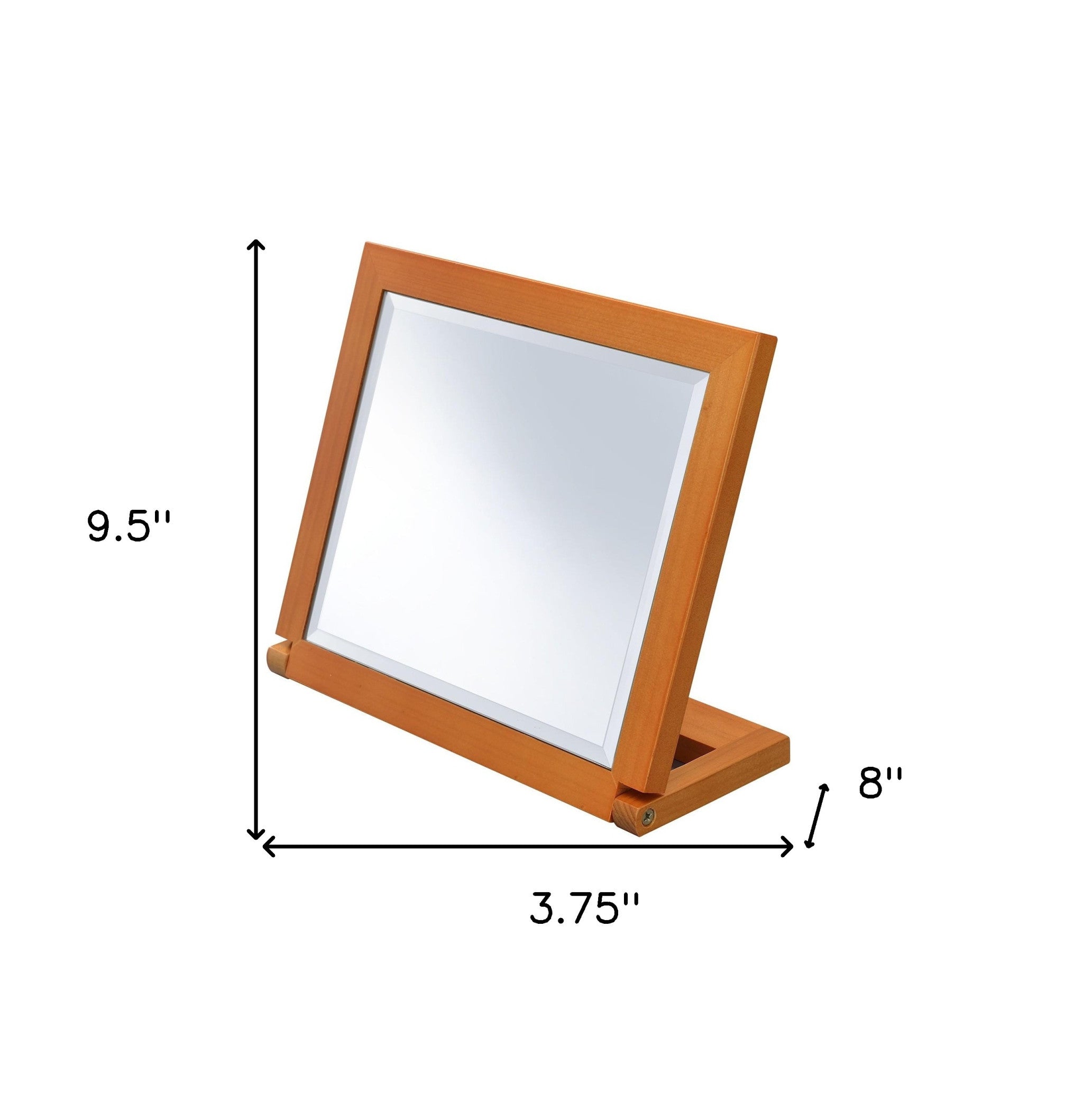 Walnut Finish Rectangle Adjustable Vanity Mirror