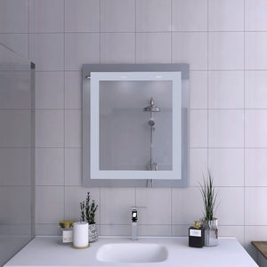 Modern White Border Rectangle Wall Mirror