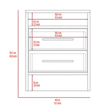 White Open Compartment Two Drawer Nightstand