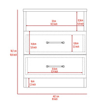 Brown Open Compartment Two Drawer Nightstand