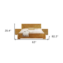 Moma Black Wood Platform Queen Bed With Two Nightstands