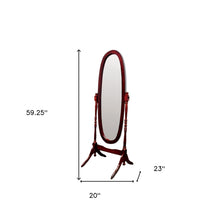 Espejo ovalado de pie Cheval con acabado de cerezo clásico