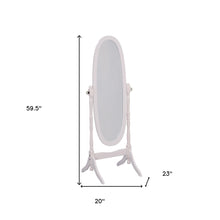 Classic White Finish Cheval Standing Oval Mirror