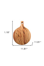 Natural Laurel Wood Anti Bacterial Round Pizza Paddle Board