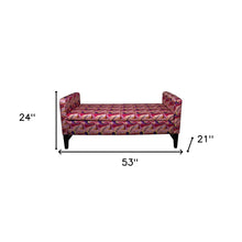 Modern Hot Pink and Purple Abstract Print Storage Bench